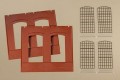 80503 Auhagen Brick walls with industrial windows red (2pc)